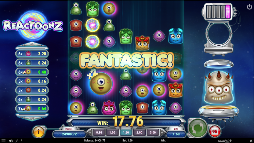 Reactoonz full bar